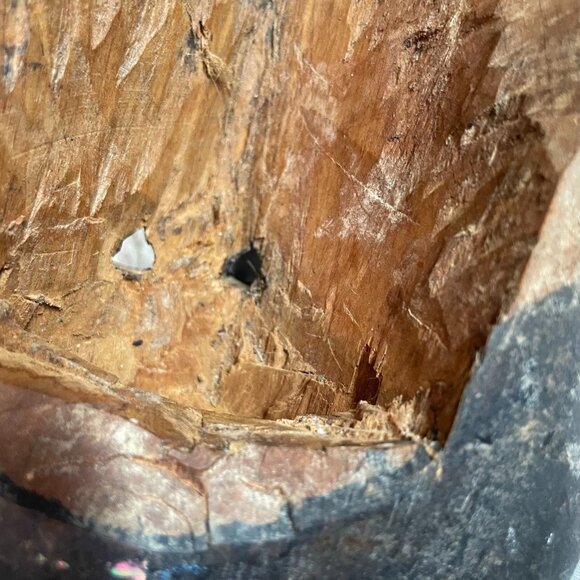 Large Tribal Mask Giraffe Authentic African Hand Wood Carved Hand Painted u - Picture 9 of 11